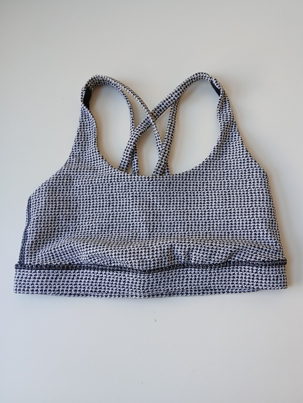 Lululemon Energy Bra Black White Print Women's 6